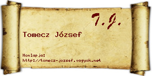 Tomecz József névjegykártya